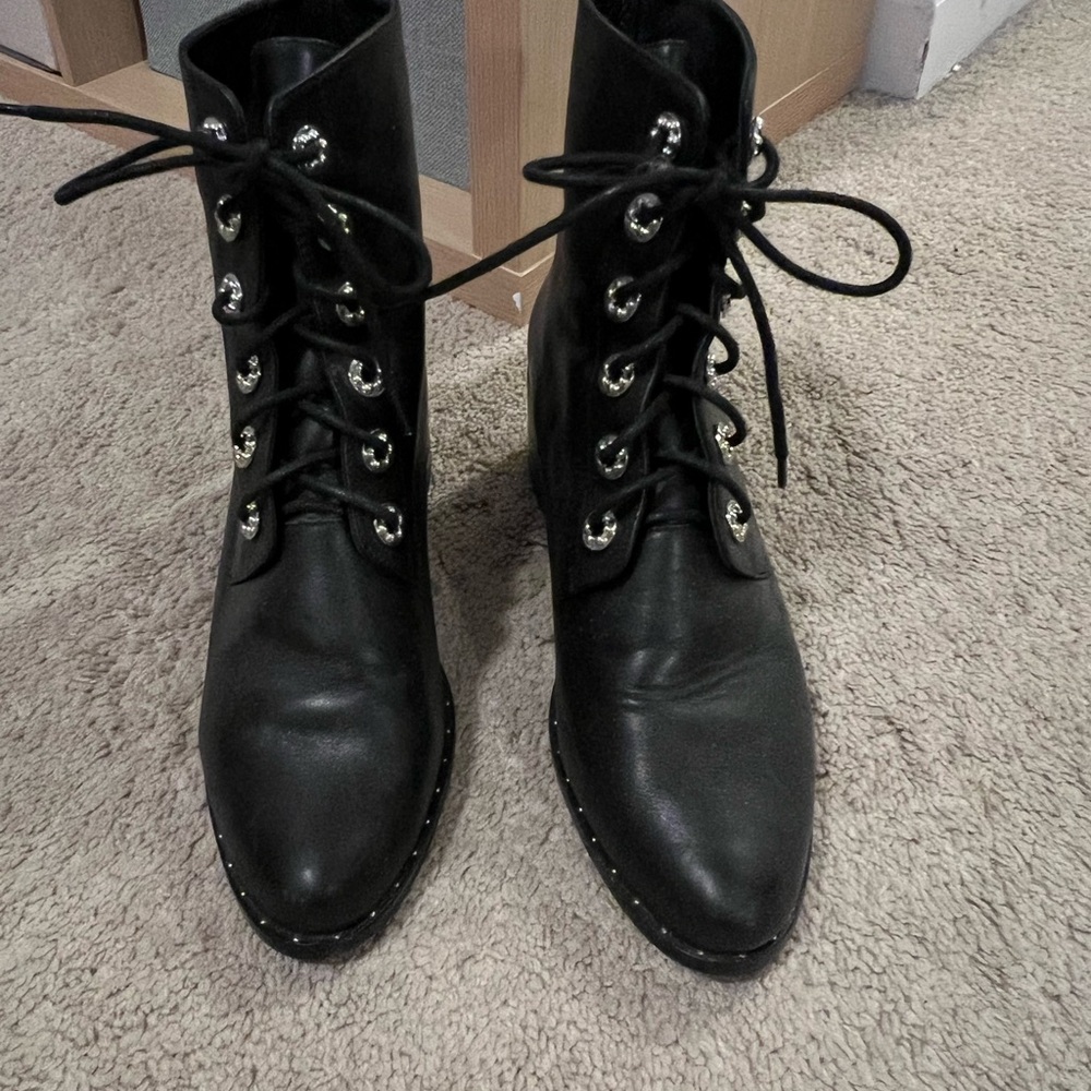 Black Lace-Up Ankle Boots